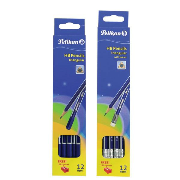 قلم رصاص مثلث مع ممحاة او بدون + براية (HB)